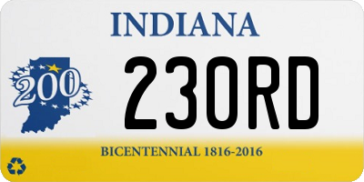 IN license plate 230RD