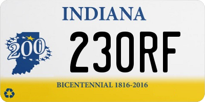 IN license plate 230RF