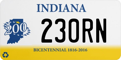 IN license plate 230RN