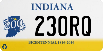 IN license plate 230RQ