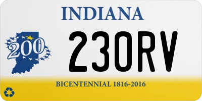 IN license plate 230RV