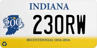 IN license plate 230RW