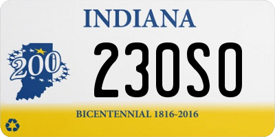 IN license plate 230SO