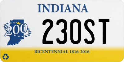 IN license plate 230ST