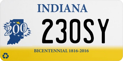 IN license plate 230SY