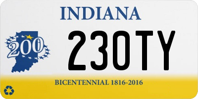 IN license plate 230TY