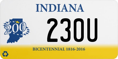 IN license plate 230U
