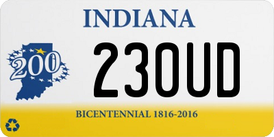 IN license plate 230UD