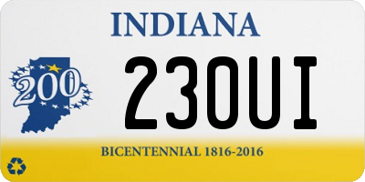 IN license plate 230UI