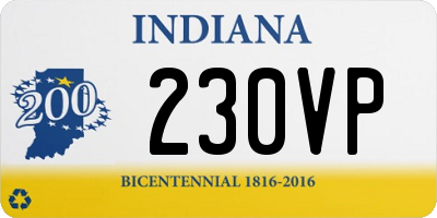 IN license plate 230VP