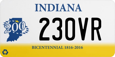 IN license plate 230VR