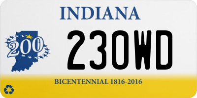 IN license plate 230WD