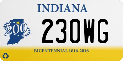 IN license plate 230WG