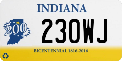 IN license plate 230WJ