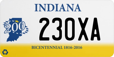 IN license plate 230XA