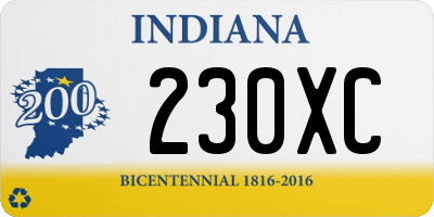 IN license plate 230XC