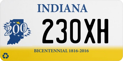 IN license plate 230XH