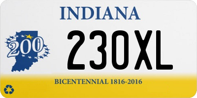 IN license plate 230XL