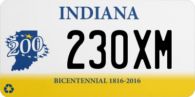 IN license plate 230XM