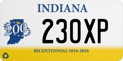 IN license plate 230XP