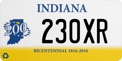 IN license plate 230XR