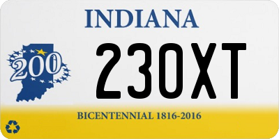 IN license plate 230XT