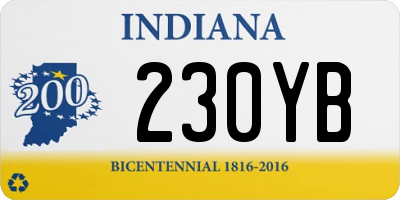 IN license plate 230YB