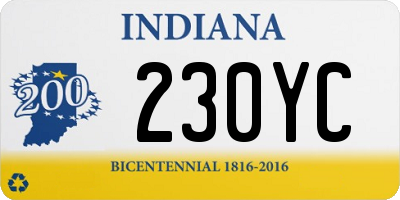 IN license plate 230YC