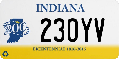 IN license plate 230YV