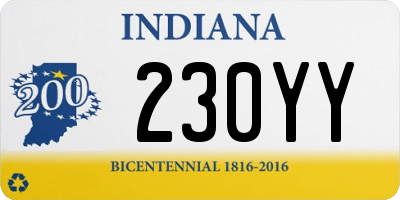 IN license plate 230YY