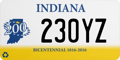 IN license plate 230YZ