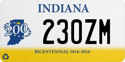 IN license plate 230ZM