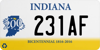 IN license plate 231AF