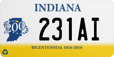 IN license plate 231AI