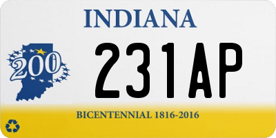 IN license plate 231AP