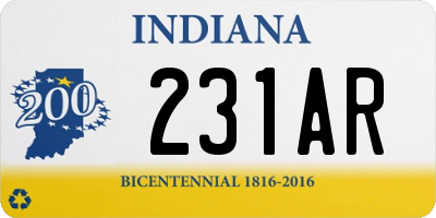 IN license plate 231AR