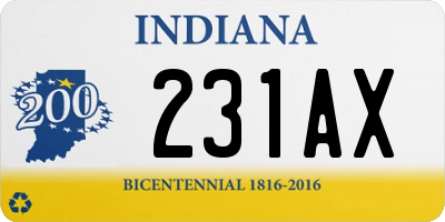 IN license plate 231AX