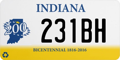 IN license plate 231BH