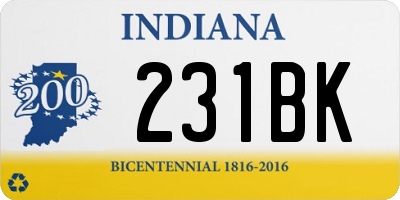 IN license plate 231BK