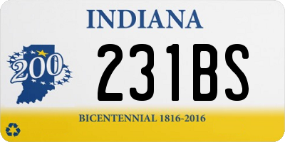 IN license plate 231BS