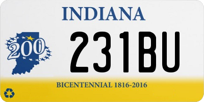 IN license plate 231BU