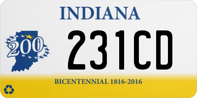 IN license plate 231CD