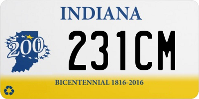 IN license plate 231CM