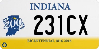 IN license plate 231CX