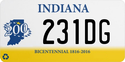 IN license plate 231DG