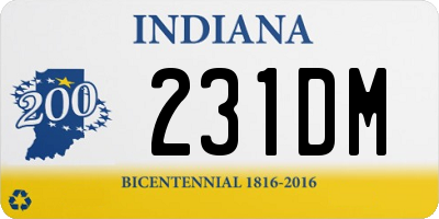 IN license plate 231DM