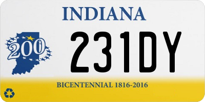 IN license plate 231DY