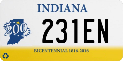 IN license plate 231EN