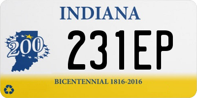 IN license plate 231EP