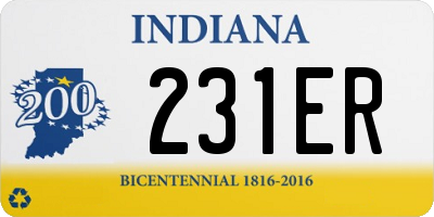 IN license plate 231ER